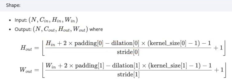 Conv2d shape